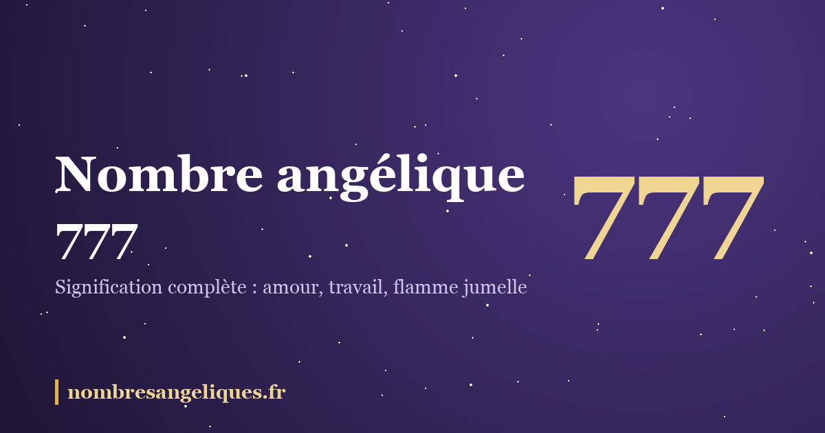 Nombre angélique 777 : illustration